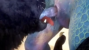 Lothario and lizard attempt copulation goof off - wildlife