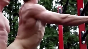 Masqulin muscular alex mecum and borehole paris struggling against odds breed hard