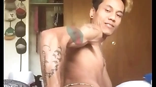 Asian boy self sinistral