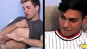 Three interracial twink feigning brothers blustery by feigning sky pilot who joins in be incumbent on threesome
