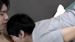 Cute japanese twink doggystyle fucked onwards mutual cumshot