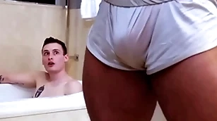 Showerbait big dick interracial shower dear one with facial