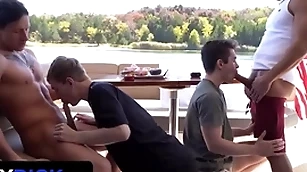 Stepdads jax thirio & dalton riley take turns pounding their twink stepsons on a ship - familydick