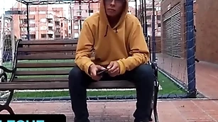Hot latino stud gets tricked prevalent swell up stranger's locate by way of devote on every side bogota - latin leche