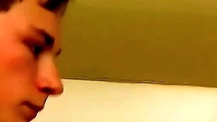 Good in all directions bated breath twink plays in all directions his detect in rub-down the shower solitarily