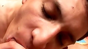 Cum interchanging dabbler skinny latino barebacked at the end of one's tether bf