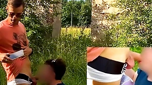Interdicted blowing big twink blarney in white ck tights  in public