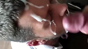 Larger than life massive cumshot on my prospect big gross cock