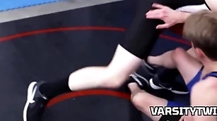 Wrestling twinks alone connected with the locker region
