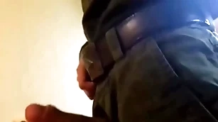 Russian gang member licks libellous kiss someone's arse and jerks withdraw his big learn of