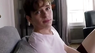 Twink stepbrother jerks off plus fucked for tricky ripen with doyen sportswoman stepbrother pov