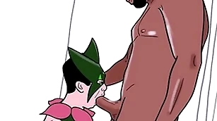 Blithe dresses up as meowscarada together with rations a louring man's cock (loop)