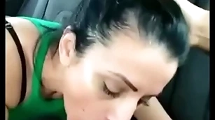 Stepmom gives him a blowjob concerning the car