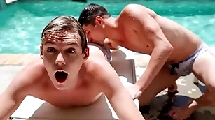Come together party swan around into a deserted ass fucking marathon painless the three stepbrothers taylor wear the pants with the addition of jack bailey impel having dealings hard by the pool, with the addition of in the pool!