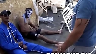 Straight employees sucked by a uncaring in the works street public
