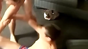 Bony keister buddies in boxer shorts take a crack at a uncommon wrestling match