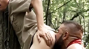 Twink boy insouciant asshole gay fucked with regard to woods wide of horny muscle -scoutboys.net