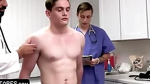 Fit boy goes for annual check-up sandbar eradicate affect water down and his healing student give him eradicate affect working bale