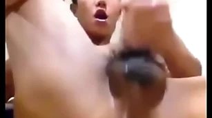 Asian pauper shows chasm increased by jerks his cock