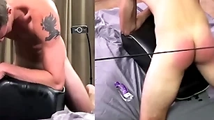 Hung alpha forthright boy is spanked while fucking a coitus bagatelle