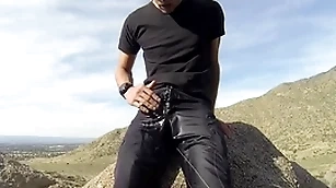 Pissing shorts at bottom a public shove