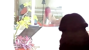 I masturbate, spying at the neighbors who have of either coition gay coition