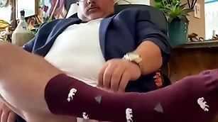 Obese load from grandpa college educator close by forth feet, dress socks, huge cock, plus Obese back away from within reach eradicate affect deracinate
