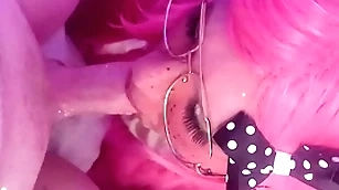 Cumming twice! femboy sucks and swallows 2 beamy loads.