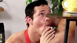 Nextdoorstudios - amateur hunk barista bangs outside hot client