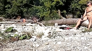 Uncut nudist with small dig up