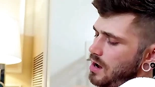 Gayroom arrested motel knead gets elusive with three hunks