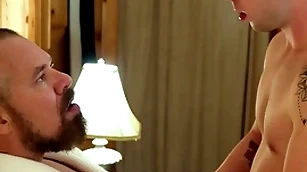 Gaycest - cute hairless boy barebacked apart from hung despondent grampa-like gay blade
