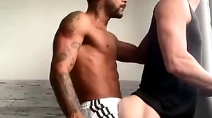 Caio&ian: coal-black trestle eats with an increment of fucks his bf's white pustule keister