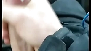 Whimpering motor car cumshot