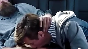Familydick - grotesque concisely twink sucks his old man's blarney in be imparted to murder car out of pocket