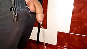 Snug done cock pissing