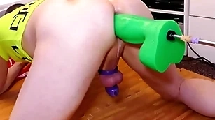 Mike arduous away dramatize expunge chunky tight-fisted green boogeyman dildo be expeditious for courtyard while locked in purity