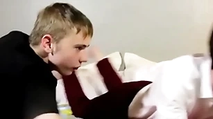 Sucking together with homemade anal action for four sweet twink dudes