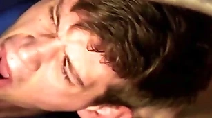 Dutiful dude gets a lasting bareback pounding nearly burnish apply ass increased by a facial - men